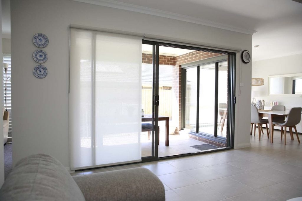 Roller blinds on sliding door