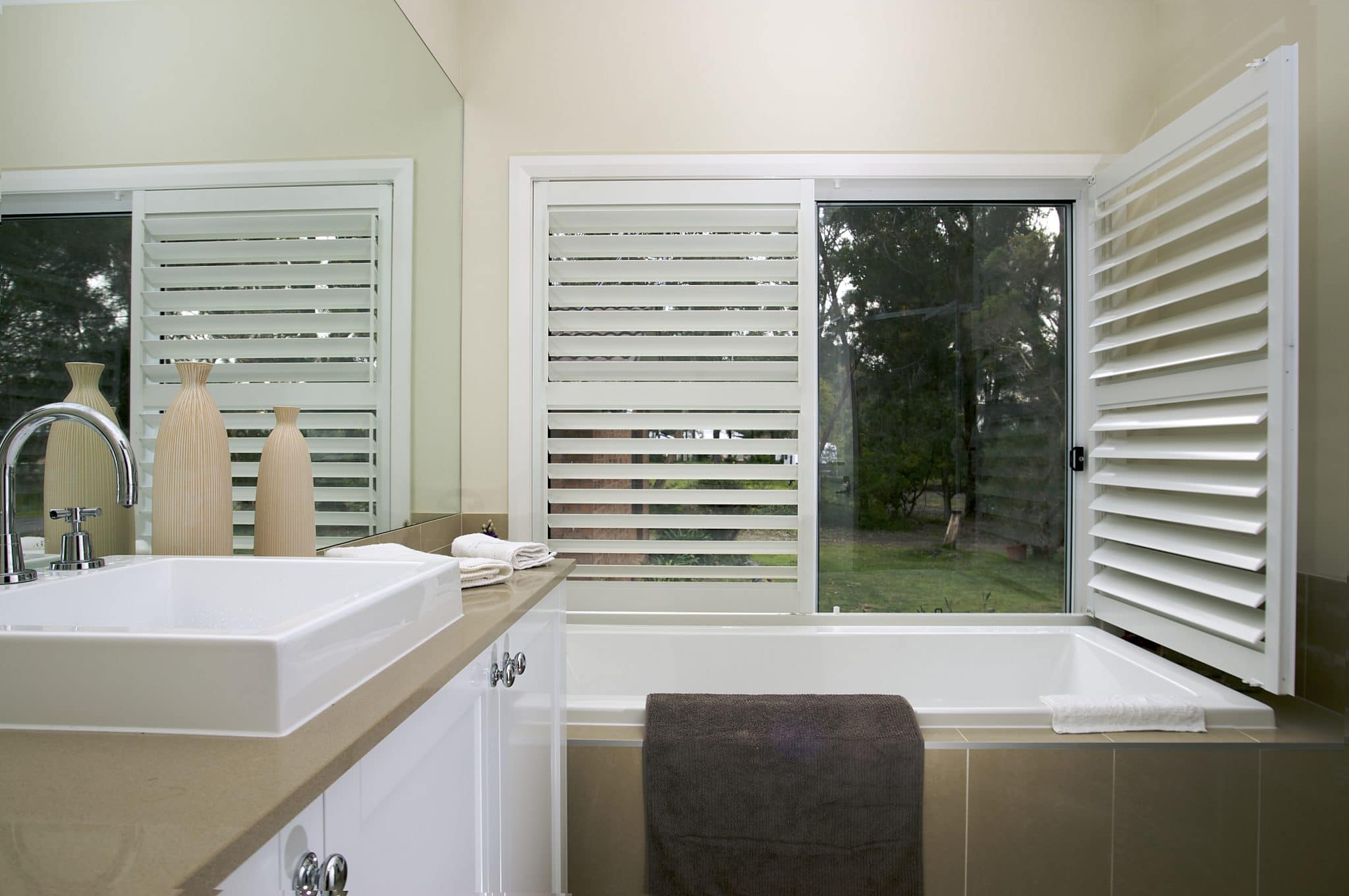 Classic Blinds & Shutters Aluminium Shutters in Bathroom