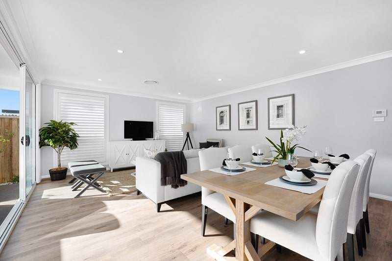 Aluminium Plantation Shutters In Dining Room