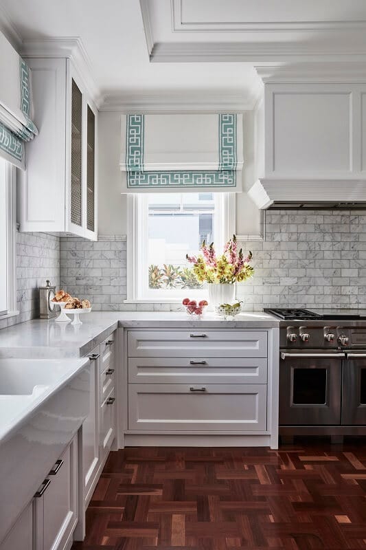 Roman Blinds in Kitchen